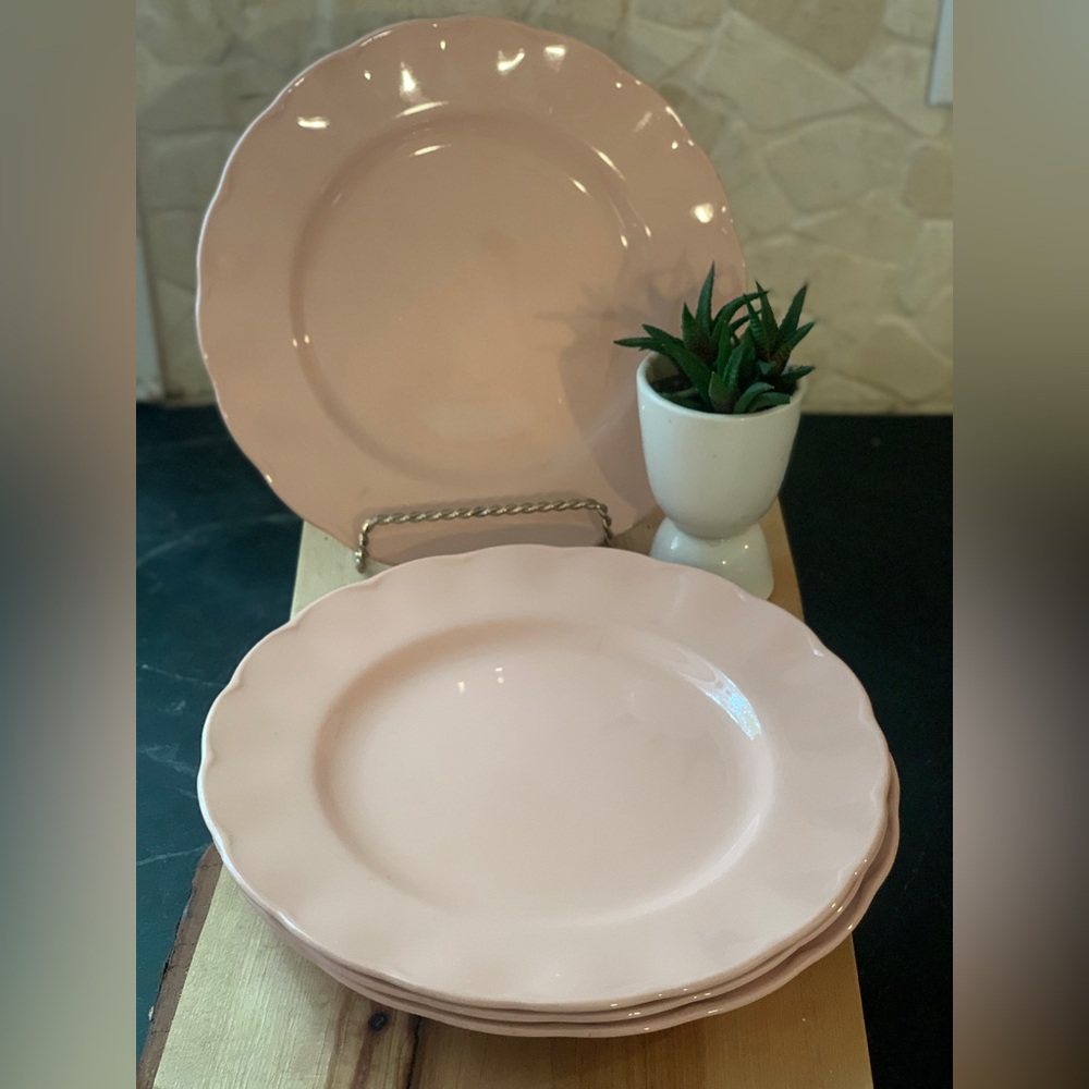 GRINDLEY | Set of 4 | Peach Petal Dinner Plates